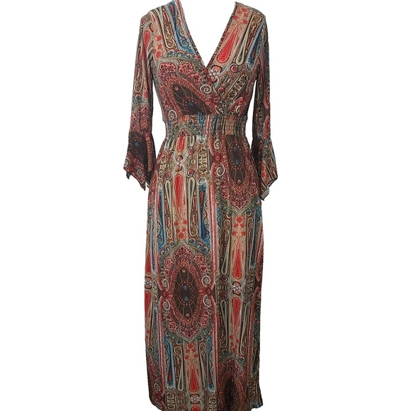 ❤️Lapogee Bohemian Paisley Print Maxi Dress☆ - Picture 1 of 4